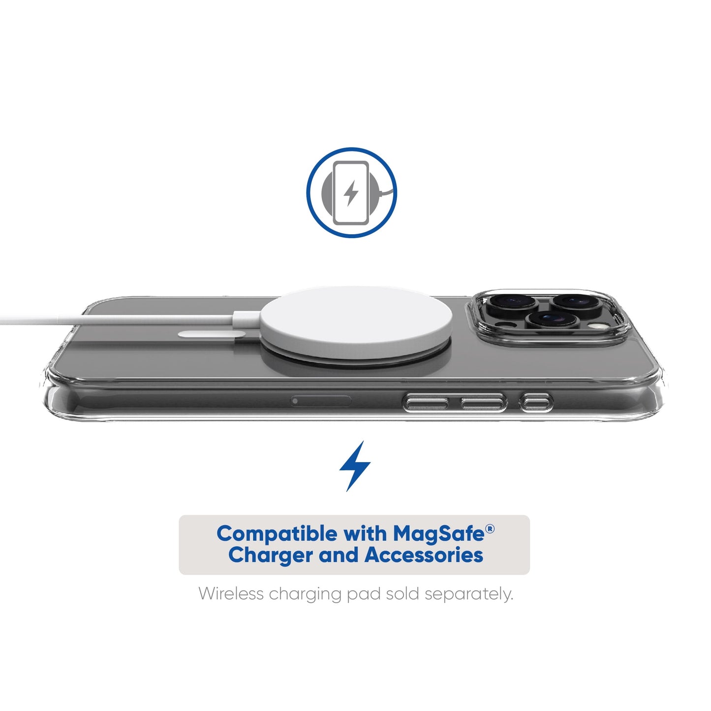 onn. MagSafe Compatible Phone Case for iPhone 16 Pro Max - Clear