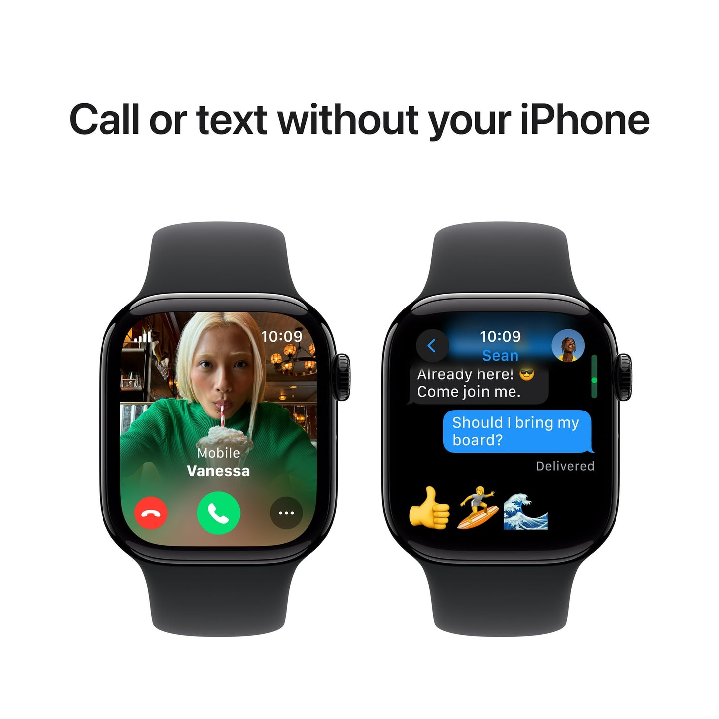 Apple Watch Series 10 GPS Jet Black Aluminum Case with Black Sport Band