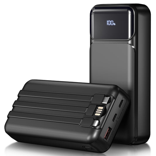 Power Bank Portable Charger with Built in Cables
