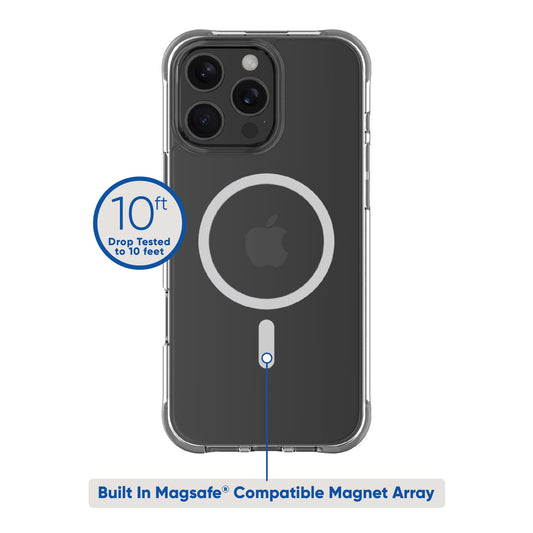 onn. MagSafe Compatible Phone Case for iPhone 16 Pro Max - Clear